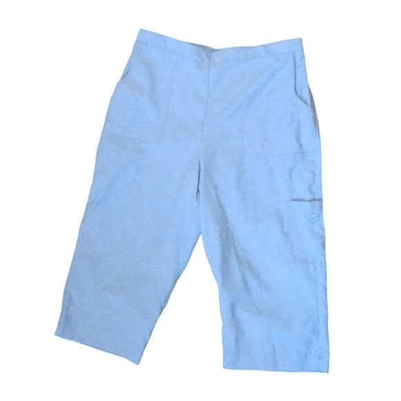 Alfred Dunner Cropped Capri Pants Light Blue Sz 12 Petite - Picture 1 of 5
